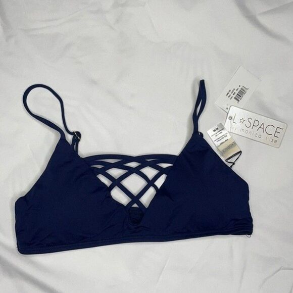 L*Space Womens Size Medium Sensual Solid Jaime Bikini Top - Picture 7 of 8